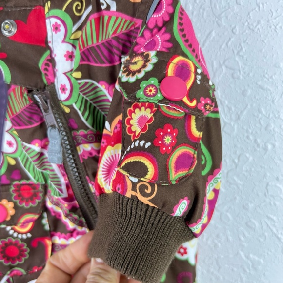 Hanna Andersson Insulated Full Zip‎ Snowsuit, Floral, 3-6 months Warm Bright Fun - Picture 3 of 7